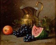 Alfred Hirv Grape and watermelon oil painting